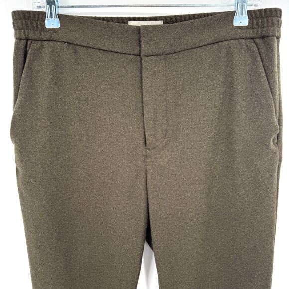 EVERLANE Green Brown Manteco Recycled Wool Trouser Pants Size 33 - Picture 2 of 7